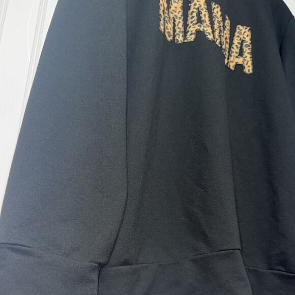 Black Leopard Print MAMA Long Sleeve Light Fall Sweatshirt Size 2XL Womens Plus - Picture 4 of 4